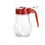 TableCraft Products 406RE 6 Oz. Teardrop Glass Syrup Dispenser  With Red Plastic Top