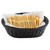 TableCraft Products M2474 9 1/4" W x 6 1/4" D x 3 1/4" H Black Oval Polypropylene Ridal Collection Basket