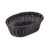 TableCraft Products M2474 9 1/4" W x 6 1/4" D x 3 1/4" H Black Oval Polypropylene Ridal Collection Basket