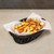 TableCraft Products M2474 9 1/4" W x 6 1/4" D x 3 1/4" H Black Oval Polypropylene Ridal Collection Basket