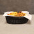TableCraft Products M2474 9 1/4" W x 6 1/4" D x 3 1/4" H Black Oval Polypropylene Ridal Collection Basket