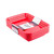TableCraft Products C1079R 11.75" W x 8.5" D x 1.5" H Red Rectangular Polypropylene Cash & Carry Más Grande Baskets