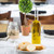 TableCraft Products 916 16 Oz. Square Green Tinted Glass Prima Bottle With Stainless Steel Pourer