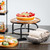 TableCraft Products 10086 13" Acacia Black Powder Coat Rotating Industrial Collection Cake Stand