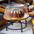 TableCraft Products 10086 13" Acacia Black Powder Coat Rotating Industrial Collection Cake Stand