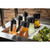 TableCraft Products N481 48 Oz. Clear Polycarbonate Body Black Triton Top Option Salad Dressing Dispenser Set