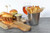 TableCraft Products 10680 3 1/8" x 3 1/8" x 3 3/8" 13 Oz. Square Stainless Steel Stonewashed Finish Fry Cup