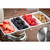 TableCraft Products 1603 12" x 5 3/4" x 4 3/4" 1 Pint 4 Compartment Stainless Steel With Acrylic Lid Condiment Holder