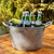 TableCraft Products GT159 1.75 Gal. 15" W x 8.63" D x 7.38" H Oval Galvanized Steel Galvanized Collection Beverage Tub