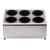 TableCraft Products 7062 15" W x 12 1/4" D x 7 1/2" H Two Tier 6 Holes Stainless Steel Flatware Cylinder Holder