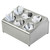 TableCraft Products 7062 15" W x 12 1/4" D x 7 1/2" H Two Tier 6 Holes Stainless Steel Flatware Cylinder Holder