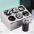 TableCraft Products 7062 15" W x 12 1/4" D x 7 1/2" H Two Tier 6 Holes Stainless Steel Flatware Cylinder Holder