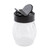 TableCraft Products 10327 6 Oz. Black Glass Flip Top Plastic Lid Shaker