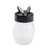 TableCraft Products 10327 6 Oz. Black Glass Flip Top Plastic Lid Shaker