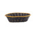 TableCraft Products 975B 9" W x 6 1/2" D x 2 1/2" H Oval Black Vinyl Hand Woven Basket With Gold Metal Trim