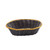 TableCraft Products 975B 9" W x 6 1/2" D x 2 1/2" H Oval Black Vinyl Hand Woven Basket With Gold Metal Trim