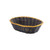 TableCraft Products 975B 9" W x 6 1/2" D x 2 1/2" H Oval Black Vinyl Hand Woven Basket With Gold Metal Trim