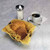 TableCraft Products 975B 9" W x 6 1/2" D x 2 1/2" H Oval Black Vinyl Hand Woven Basket With Gold Metal Trim