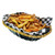 TableCraft Products 975B 9" W x 6 1/2" D x 2 1/2" H Oval Black Vinyl Hand Woven Basket With Gold Metal Trim