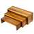 TableCraft Products RACA300 Rectangular 3 Piece Nesting Set Acacia Wood Cascade Risers