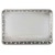 TableCraft Products SCB139 13" W x 9" D x 1 1/4" H Rectangular Circle Stamped Edges Brushed Stainless Steel Tray
