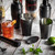 TableCraft Products 10554 3.25" W x 5" H 18 Oz. Black Acid Etch Finish Stainless Steel Cocktail Shaker