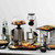 TableCraft Products RR3 3 Piece Set Round Brushed Stainless Steel Riser Set