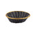 TableCraft Products 875B 8" Dia. x 2" H Round Black Vinyl Hand Woven Basket With Gold Metal Trim