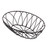 TableCraft Products 10536 9" W x 6" D x 2 1/2" H Oval Metal Black Powder Coat Finish Petal Collection Serving Basket