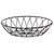 TableCraft Products 10536 9" W x 6" D x 2 1/2" H Oval Metal Black Powder Coat Finish Petal Collection Serving Basket