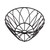 TableCraft Products 10536 9" W x 6" D x 2 1/2" H Oval Metal Black Powder Coat Finish Petal Collection Serving Basket