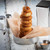 TableCraft Products 10397 7" W x 7" D x 10" H Brushed Finish Stainless Steel Onion Ring Tower & Slider