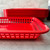 TableCraft Products C1077R 10.75" W x 7.75" D x 1.5" H Red Polypropylene Cash & Carry Grande Baskets - 3 Packs of 12
