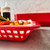 TableCraft Products C1077R 10.75" W x 7.75" D x 1.5" H Red Polypropylene Cash & Carry Grande Baskets - 3 Packs of 12