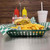 TableCraft Products 1079FG 11.75" x 8.5" x 1.5" Forest Green Rectangular Polypropylene Más Grande Platter Basket - 36/Case