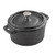 TableCraft Products 10747 With Lid & Handles Stainless Steel Knob Cast Iron Black Cocotte 8 Oz.