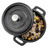 TableCraft Products 10747 With Lid & Handles Stainless Steel Knob Cast Iron Black Cocotte 8 Oz.