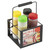 TableCraft Products SBC4 4-Compartment Black Powder Coated Cash & Carry Squeeze Bottle Caddy With Carrying Handle - 2/Case