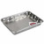 TableCraft Products SCB965 9" W x 6 1/2" D x 1 1/4" H Rectangular Circle Stamped Edges Brushed Stainless Steel Tray