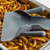 TableCraft Products PD8 8.13" W x 2" H x 9.25" D Clear Plastic Dual Handle French Fry Scoop