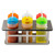 TableCraft Products SQH6 13" W x 7" D x 4 1/2" H Holds Up To (6) 16 Oz. Bottles 18/8 Stainless Steel Squeeze Bottle Template