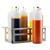 TableCraft Products SQH6 13" W x 7" D x 4 1/2" H Holds Up To (6) 16 Oz. Bottles 18/8 Stainless Steel Squeeze Bottle Template