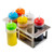 TableCraft Products SQH6 13" W x 7" D x 4 1/2" H Holds Up To (6) 16 Oz. Bottles 18/8 Stainless Steel Squeeze Bottle Template