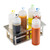 TableCraft Products SQH6 13" W x 7" D x 4 1/2" H Holds Up To (6) 16 Oz. Bottles 18/8 Stainless Steel Squeeze Bottle Template