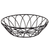 TableCraft Products 10535 8" W x 2 1/2" H Round Metal Black Powder Coat Finish Petal Collection Serving Basket