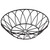 TableCraft Products 10535 8" W x 2 1/2" H Round Metal Black Powder Coat Finish Petal Collection Serving Basket