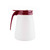 TableCraft Products 748R 48 Oz. Teardrop Glass Syrup Dispenser  With Red Plastic Top