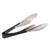 TableCraft Products AM3706BK 6" L Stainless Steel Antimicrobial Tongs With Black Vinyl Coated Handle