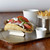 TableCraft Products 10516 3 1/2" W x 2 1/2" D x 1 3/4" H 2-Piece Wood x-Shape Disposable Taco Taxi - 50/Pack