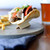 TableCraft Products 10516 3 1/2" W x 2 1/2" D x 1 3/4" H 2-Piece Wood x-Shape Disposable Taco Taxi - 50/Pack